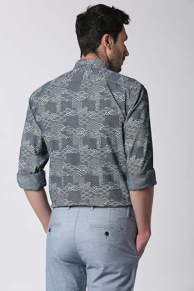 Buy Men Grey Print Full Sleeves Casual Shirt Online - 340217 | Peter ...