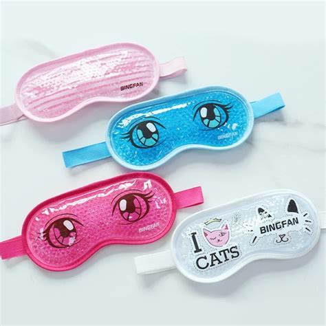 Kawaii Polyester Eye Mask Cooling Gel With Beads For Dark Circles, Dry ...