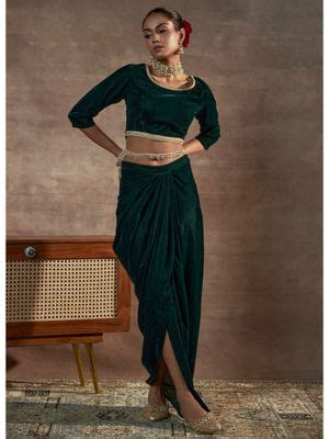 Buy Alaya by Stage3 Nayaab Emerald Embroidered Lace Blouse Online