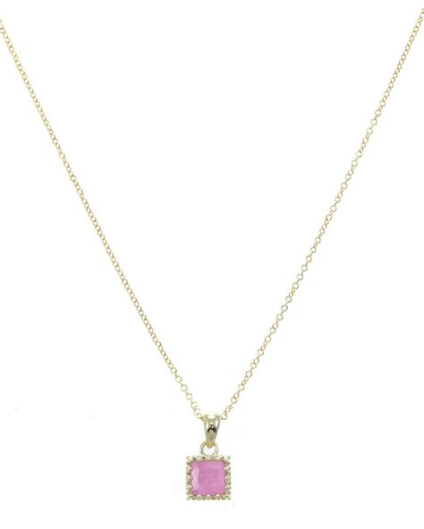 EN1183 A delicate square cubic zirconia pendant necklace to display ...