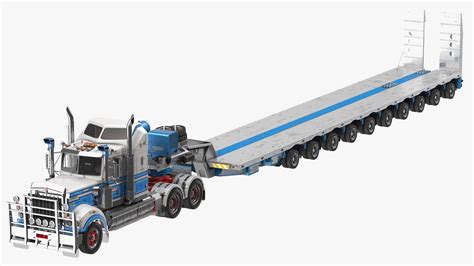 3D model Kenworth T900 with Drake Steerable Low Loader | 3D Molier ...