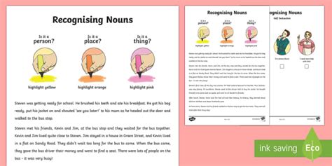 Lesson Plan on Nouns PDF | Worksheet (teacher made) - Twinkl