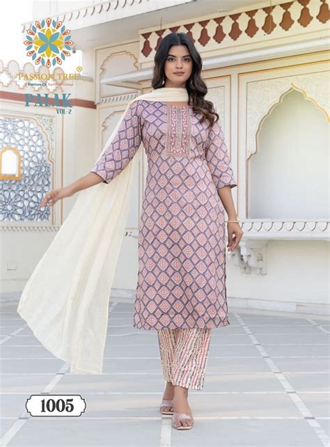 Passion Tree Palak Vol 2 Printed Kurti Pant With Dupatta