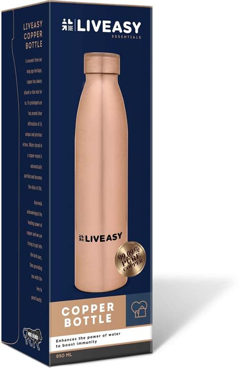 Buy LIVEASY ESSENTIALS COPPER BOTTLE - AYURVEDIC HEALTH BENEFITS - LEAK ...