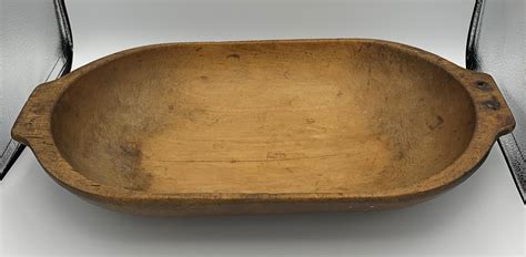 Antique Primitive Hand Carved Trencher Dough Bowl Wooden Medium Large ...
