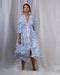 Neyra Ivory Blue Hand Block Printed Dress - BAD | Elegant Ethnic Wear