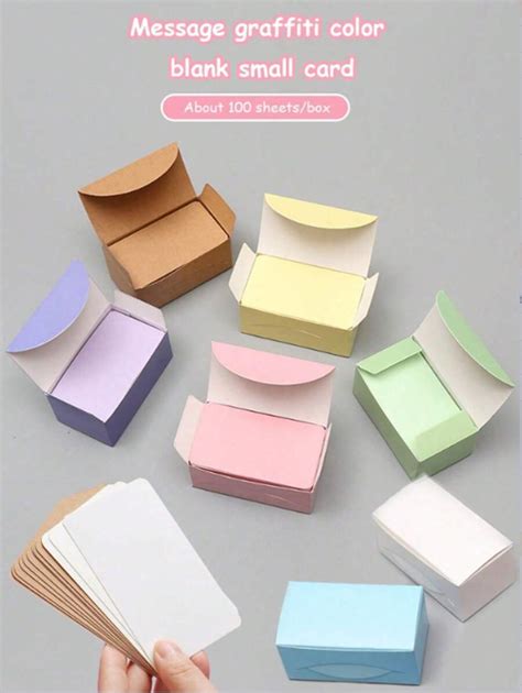 1 Set, 100 Creative Boxed DIY Flashcards, Blank Small Cards, Postcards ...