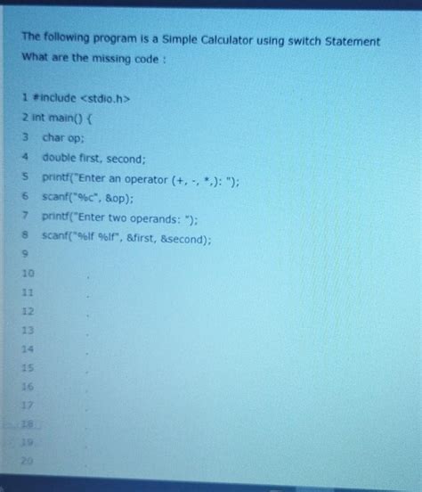 Image result for Simple Calculator Using Switch Statement