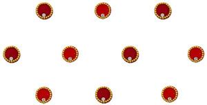 Comet Busters Red and Maroon Round Velvet Bindi for Women (6.5mm ...