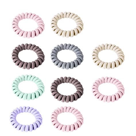 Buy Yidarton Telephone Cord Mini Hair Ring Elastics Hair Ties (10 pcs ...