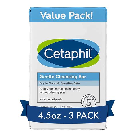 Buy CETAPHIL Gentle Cleansing Bar , 4.5 oz Bar (Pack of 3) , Nourishing ...