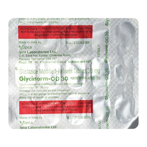 Glycinorm Od 30 MG Tablet (15): Uses, Side Effects, Price & Dosage ...