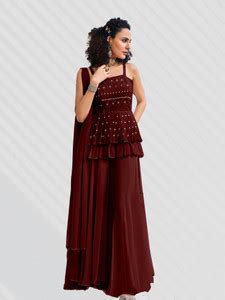 SANCIA Women Ethnic Top Palazzo Dupatta Set - Buy SANCIA Women Ethnic ...