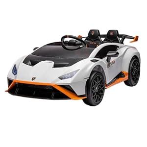 Lambarghini 12V Battery Operated Kids Ride-On Car, Red, with Suspension ...
