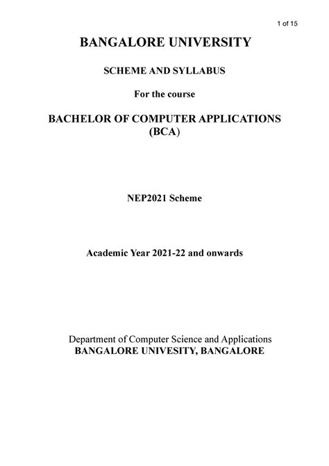NEP-UG-Syllabus-BCA 221129 111129 - BANGALORE UNIVERSITY SCHEME AND ...