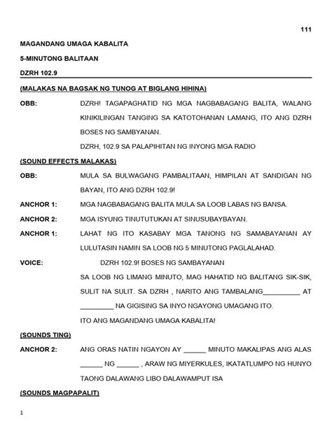 Radio Broadcasting Script Sample Filipino 的图像结果
