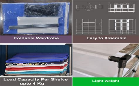 GTC 12 Shelves Fancy Layer Collapsible Wardrobe Portable Almirah ...