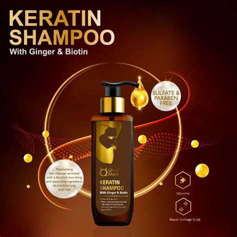 Buy QRAA MEN KERATIN SHAMPOO WITH GINGER AND BIOTIN FOR NOURISHED AND ...