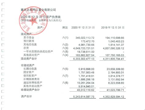 重庆北辰两江置业有限公司财务报表（A）
