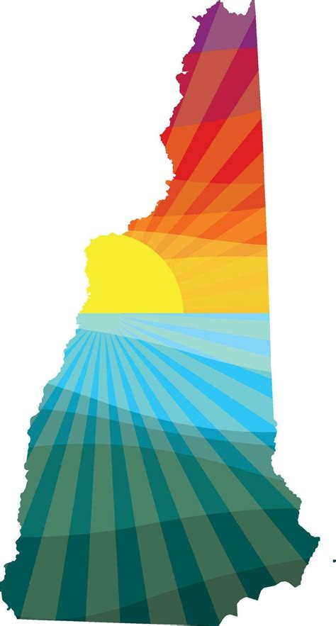 Colorful Sunset Outline of New Hampshire Vector Graphic Illustration Icon 32406402 Vector Art at ... - outline of new hampshire