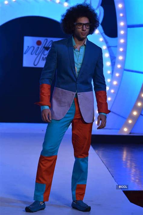 A model showcases a creation at NIFT Mumbai's fashion show, held in ...
