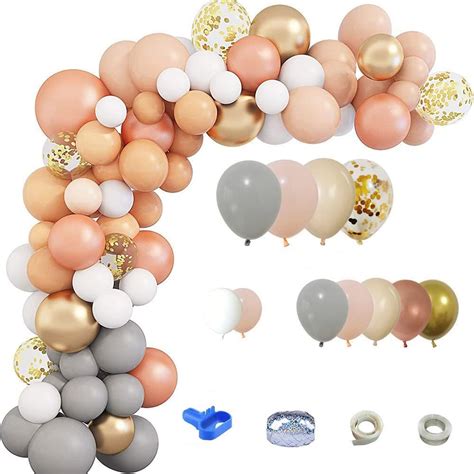 AnnoDeel Blush Rose Gold Balloons Arch Kit, 129pcs India | Ubuy