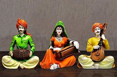 KRAFTSKALA Set of 3 Metal Figurine Dancers Home Decor Item for Living ...