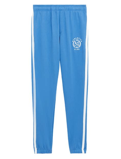 Buy Side Stripe Pure Cotton Joggers at Marks & Spencer