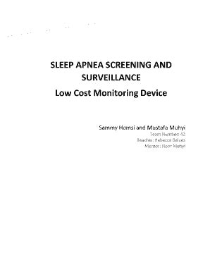 SLEEP APNEA SCREENING AND SURVEILLANCE Low Cost Monitoring Device ...