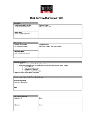 Third Party Authorization Form - Time Out Dubai - Fill and Sign ...