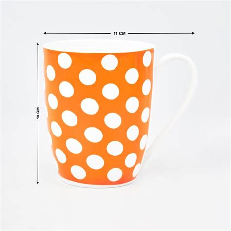 Buy Corsica Polka Oxford Set of 6 Bone China Printed Milk Mugs - 340ml ...