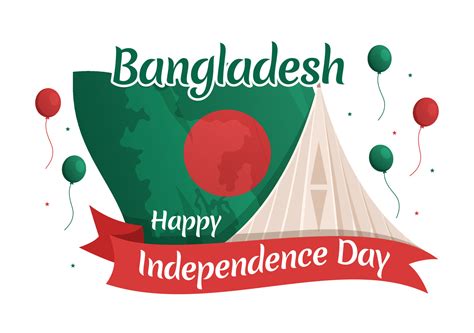 Happy Independence Day of Bangladesh on March 26th Illustration with ...