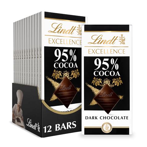 Lindt Excellence 95 Cocoa Dark Chocolate Bar Dark Chocolate Candy ...