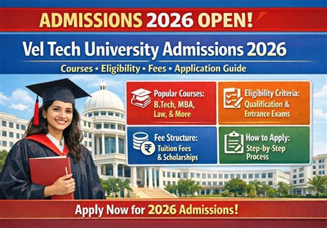 Vel Tech University Admissions 2026 Open – Apply Now