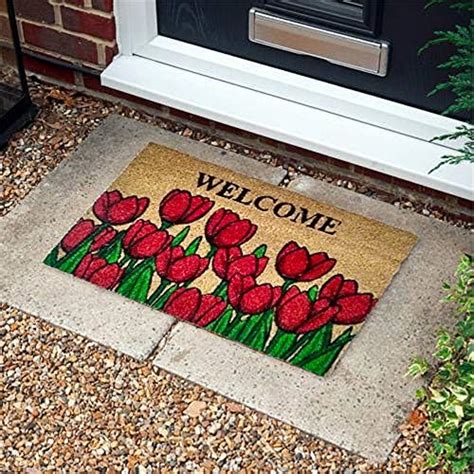 Buy ATMAH Coir Floral Door Mat - 40x 60cm, Slight variations in color ...
