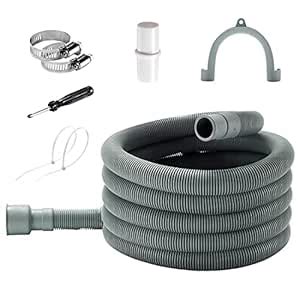 TT FLEX Washing Machine Drain Hose Extension Kit, 10 FT, Grey ...