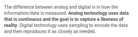 What is differences between digital and analog data - Brainly.in