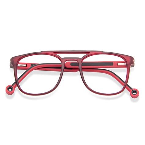 Buy Kids Glasses: Matte Maroorn Transparent Red Black Full Rim Square ...