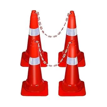 ABS INDUSTRY Safety Cones Injection Moulded 4 Cones 1.2 kg with 4 ...