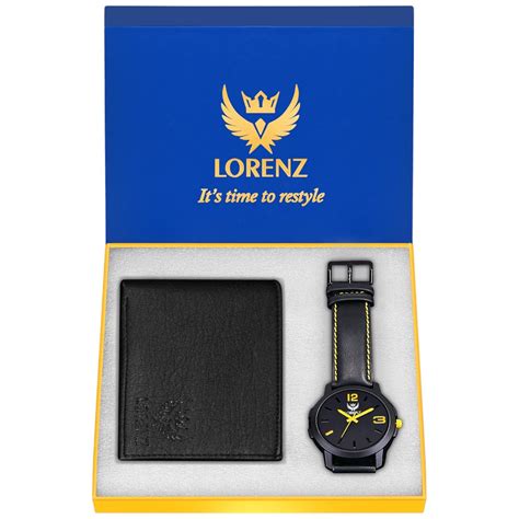LORENZ Analog Black Dial Men's Watch & Wallet Gift Combo Box for Men ...