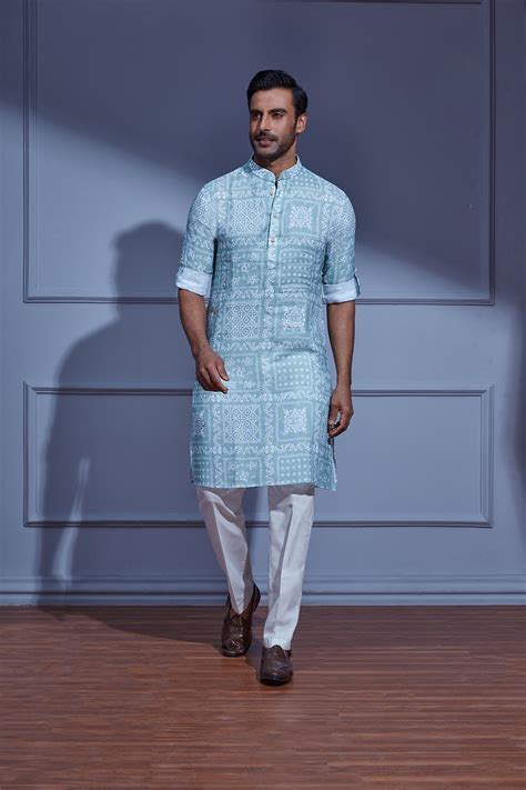 GLACIER PISTA LINEN KURTA SET