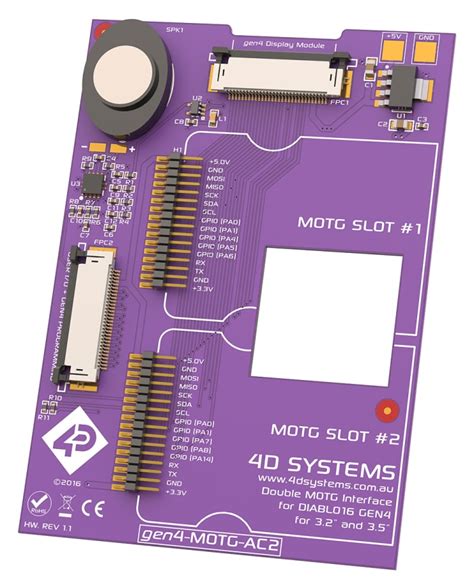 gen4-MOTG-AC2 4D Systems | 4D Systems MOTG AC2 Interface Board with 2 ...