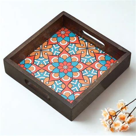 Wooden Serving Trays | Wooden Printed Serving Tray - OGGN Home