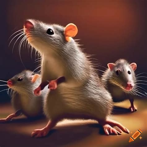 Several rats having fun in a bar on Craiyon