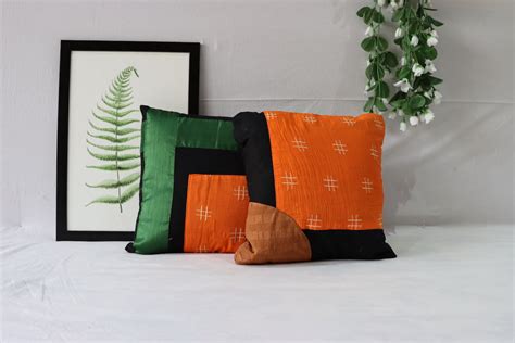 Orange Black Cushion covers – Upkriti