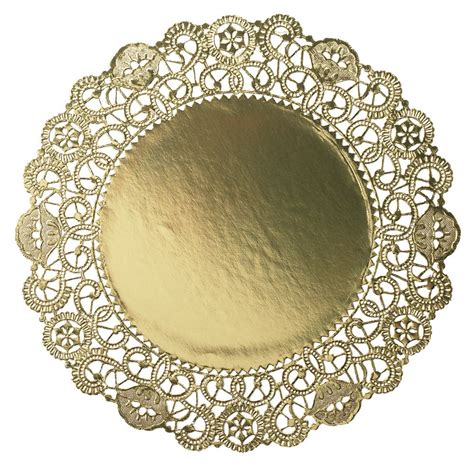 Hoffmaster GO910SP Brooklace Gold Foil Round Lace Doily, 10" Diameter ...