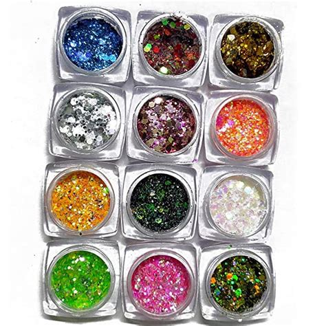 Vozwa 12 Color Chunky Glitter Eyeshadow Palette, Shimmery Finish ...