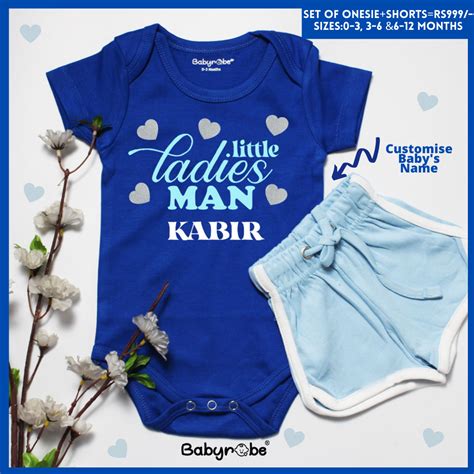 Custom Name Little Ladies Man (Onesie+Shorts) – Baby robe by namro