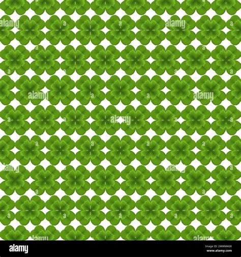 St Patrick's Day background vector seamless pattern. Green clover plant ...