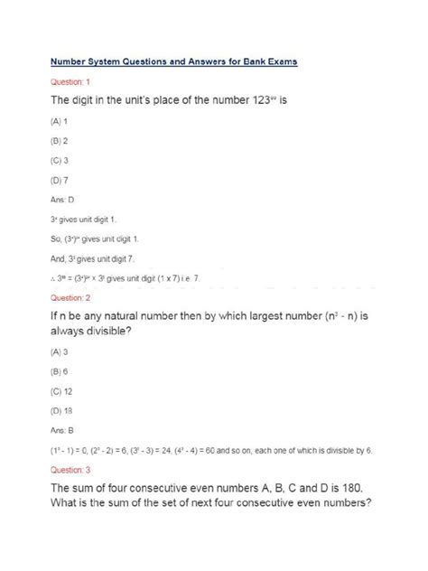 Image result for Number System Questions